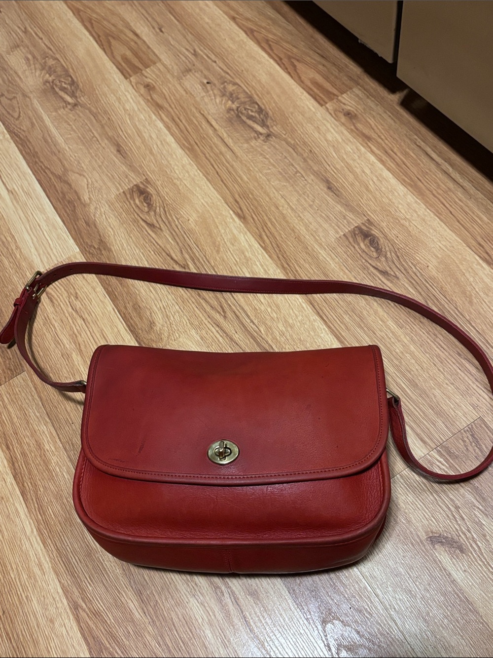 Vintage Red Coach City Bag - fair used condition
